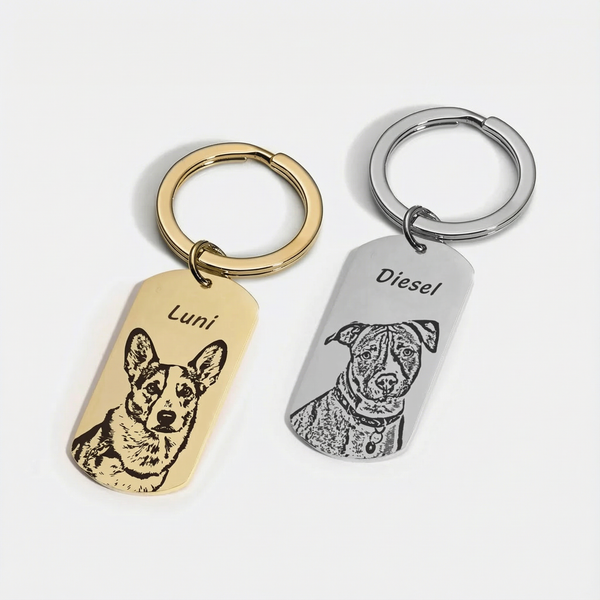 מחזיק מפתחות תג דיוקן לחיית המחמד